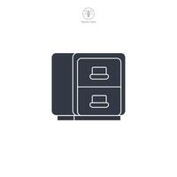 Filing cabinet icon symbol illustration isolated on white background vector