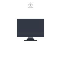 Computer monitor icon symbol illustration isolated on white background vector