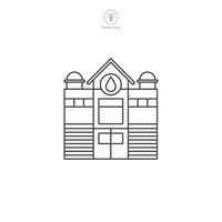 Fire Station building icon symbol illustration isolated on white background vector