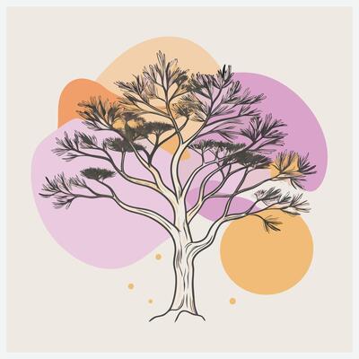 Stunning Juniper Tree Illustration