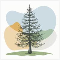 Larch Tree , Elegant and Detailed Illustration of the Larch Tree vector