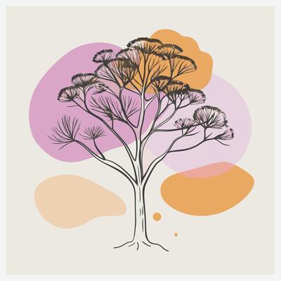 Majestic Australian Pine Tree Illustration