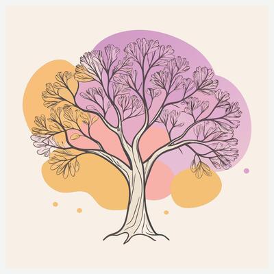 High Resolution Mahogany Tree Illustration Premium Quality Digital Artwork