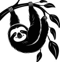 Sloth silhouette, sloth art silhouette logo icon. vector