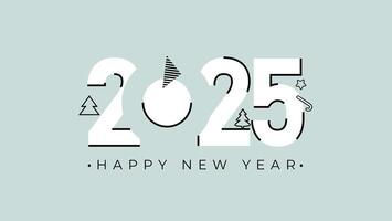 Greeting Card 2025 Happy New Year background vector