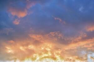 Gradient sky with beautiful clouds during the sunset photo