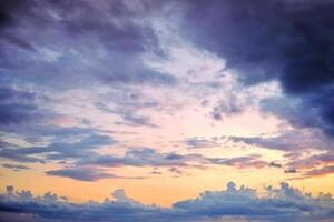 Gradient sky with beautiful clouds during the sunset photo