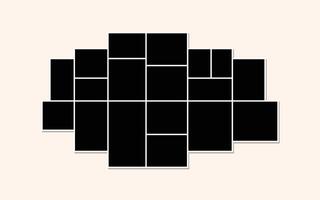 Collage grid photo effect photo frames background vector
