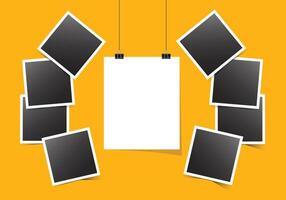 Collage photo frames set with text space vector
