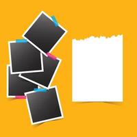 Collage photo frames set with text space vector