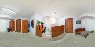 full hdri 360 panorama in reception hall in modern medical research center in equirectangular projection, VR content photo