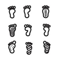 Footprint outline icon set image with white background vector