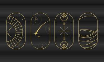 Minimalist Mystical Boho Minimalist Line Art vector