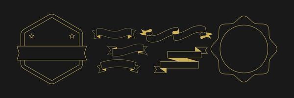Vintage Gold Ribbon and Badge Collection vector