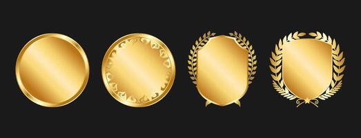 Premium Gold Badges vector