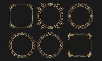 Elegant Gold Ornate Frame Collection for Luxurious Invitations and Design Projects vector
