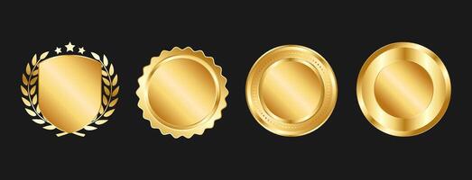 Elegant Gold Shield and Badge Set vector