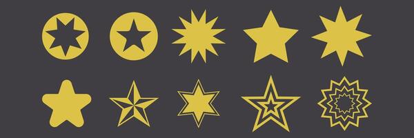 Abstract Yellow Star Shape Collection vector