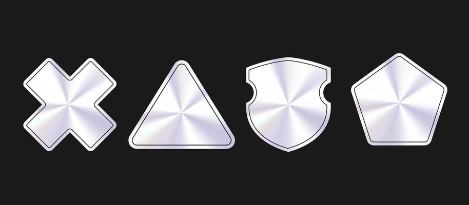 Geometric Metallic Holographic Sticker Set