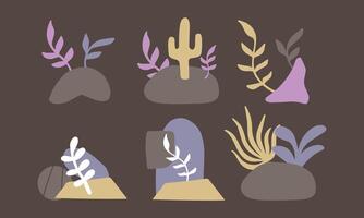 Boho Desert Elements Collection for Modern Design vector