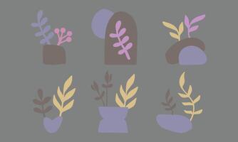 Abstract Boho Desert Elements Collection for Modern Design vector