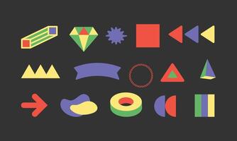 Abstract Vibrant Geometric Shapes Collection vector