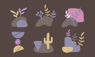 Abstract Boho Desert Elements Collection for Modern Design and Decor vector