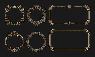 Ornate Gold Frame Collection for Luxurious Invitations and Decorative Design vector