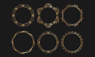 Elegant Gold Circular Decorative Frame Set for Luxury Design Projects vector