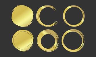 Gold Brushstroke Circular Frame Collection vector