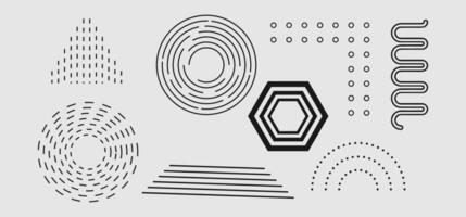 Abstract Geometric Line Art Shapes vector