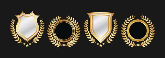 Elegant Gold Shield Badge Collection vector