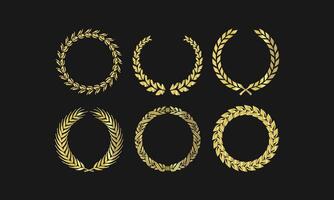 Excellence Gold Laurel Wreath Collection for Recognition Design vector