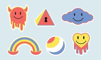 Design Funky Sticker Set vector