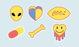 Retro Vintage Sticker Set vector
