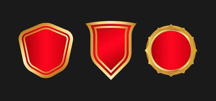 Red and Gold Badge Design Set vector