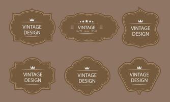 Label and Frame Collection for Classic Retro Branding and Packaging vector