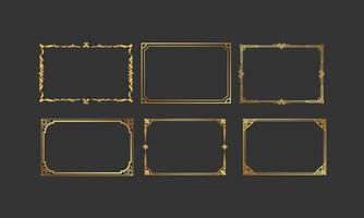 Ornate Gold Rectangular Frame Set vector