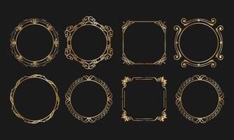 Elegant Gold Ornate Frame Collection for Luxurious Invitations and Design Projects vector