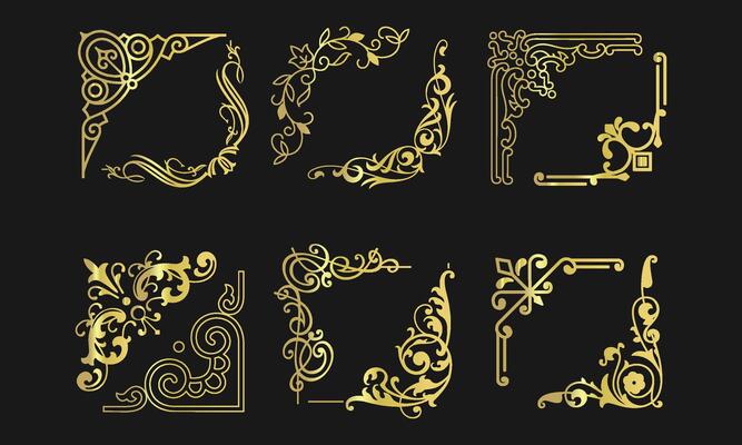 Decoration Gold Ornamental Frame Corners