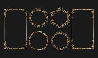 Luxury Gold Ornate Frame Set for Elegant Invitations and Decorative Design Projects vector