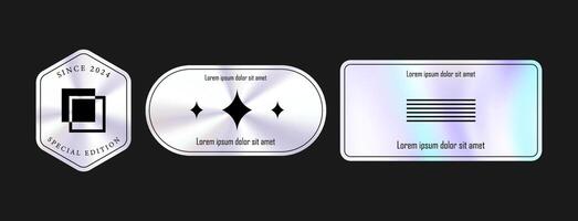 Unique Glossy Edition Label Set vector