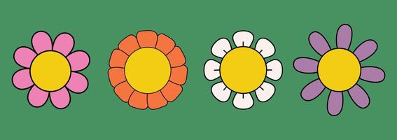Retro Flower Illustration Design vector