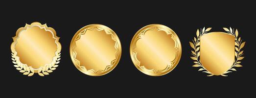 Gold Shield and Badge Set vector