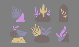 Abstract Boho Botanical Elements Collection vector