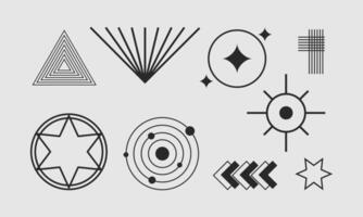 Black and White Geometric Shape Collection vector