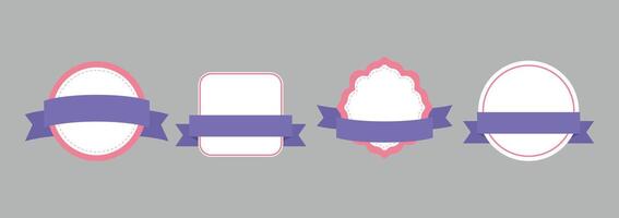 Pastel Round and Square Badge Set vector