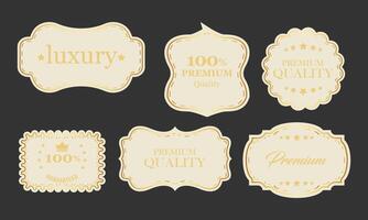 Authentic Vintage Gold Label Frame Design Set vector