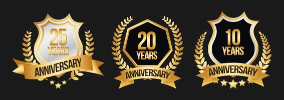 Gold Anniversary Years Badge Collection vector