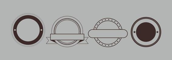 Retro Circular Badge Label Set vector